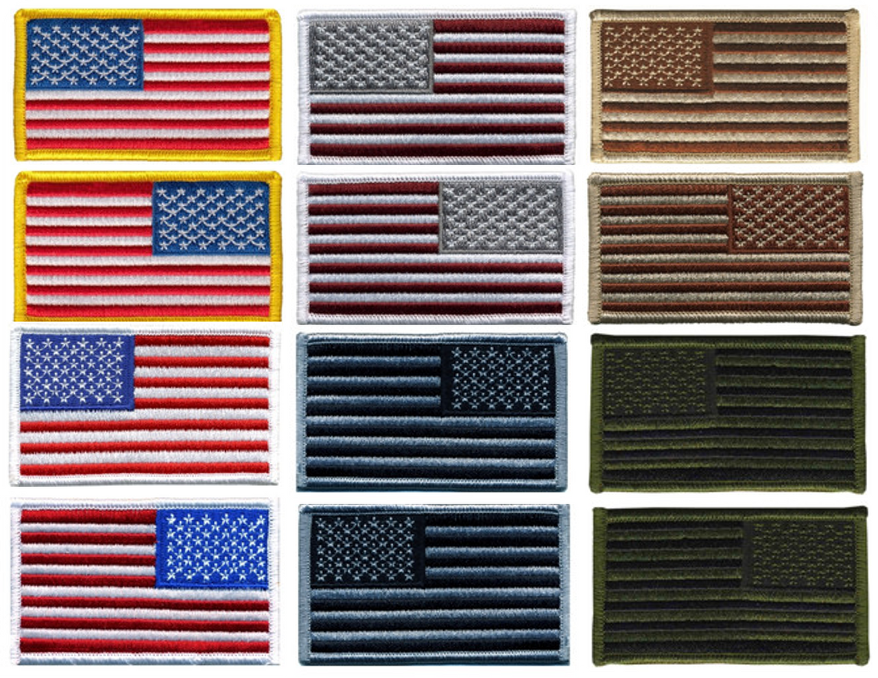 Hero's Pride American Flag Patches w/ Hook Backing - 12 Pack