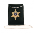Boston Leather Neck Chain ID Holder With Recessed Badge, Fold Style