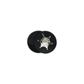 Boston Leather Circle Badge Holder, Hook and Loop Closure
