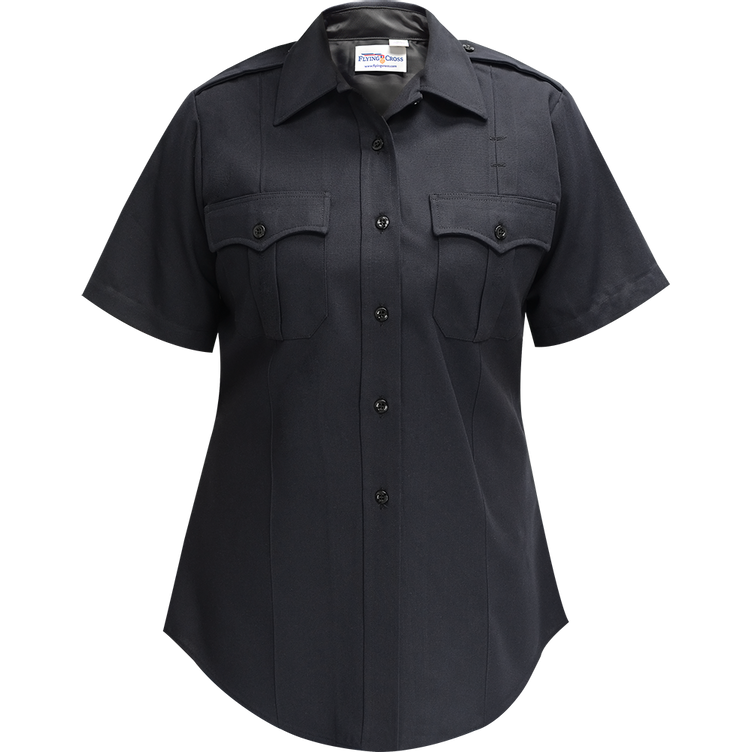 Flying Cross Command Women's Short Sleeve Shirt w/ Zipper - LAPD Navy