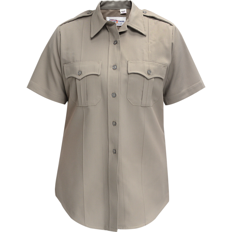 Flying Cross Duro Poplin Women's Short Sleeve Shirt w/ Sewn-In Creases