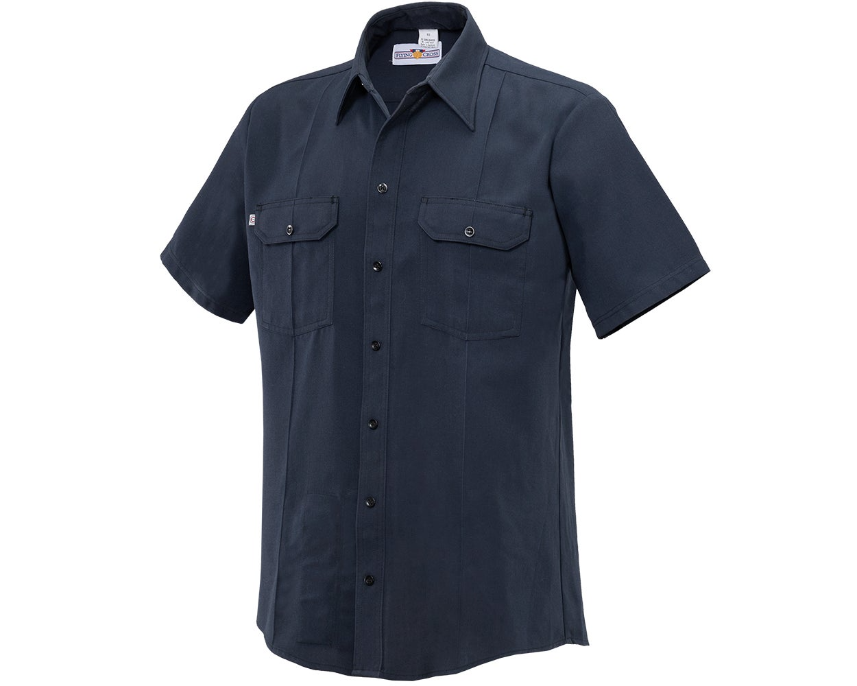 Flying Cross Cross Fire-Retardant Women's Button-Front Short Sleeve Woven Shirt - LAPD Navy