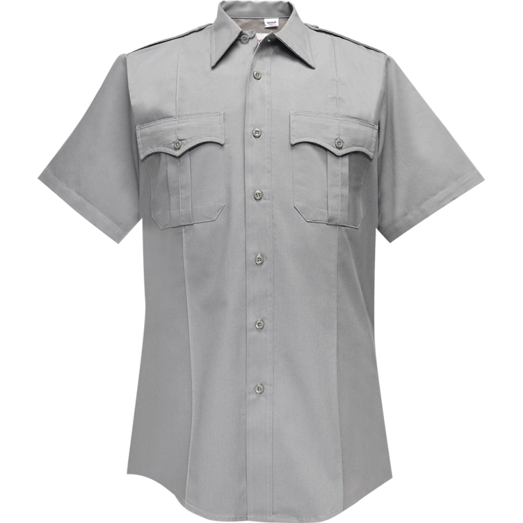 Flying Cross Duro Poplin Short Sleeve Shirt w/ Sewn-In Creases