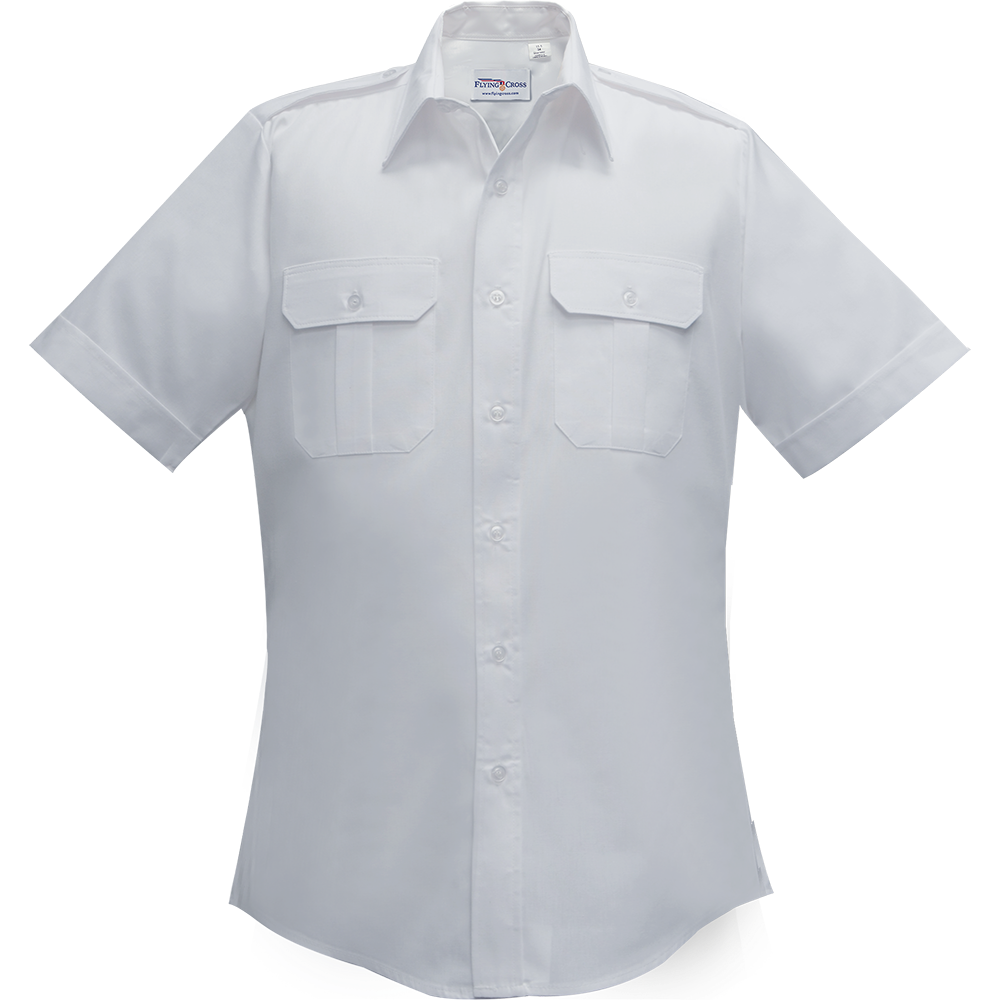 Flying Cross Duro Poplin Short Sleeve Shirt - White
