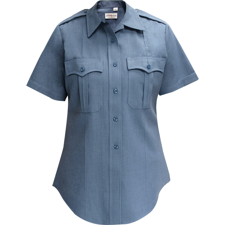 Flying Cross Duro Poplin Women's Short Sleeve Shirt w/ Sewn-In Creases