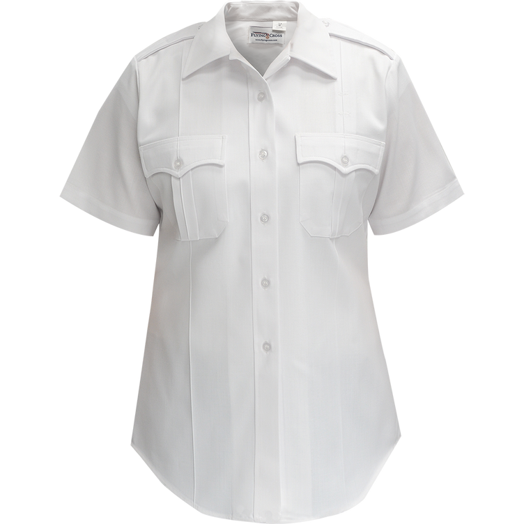 Flying Cross Duro Poplin Women's Short Sleeve Shirt w/ Sewn-In Creases