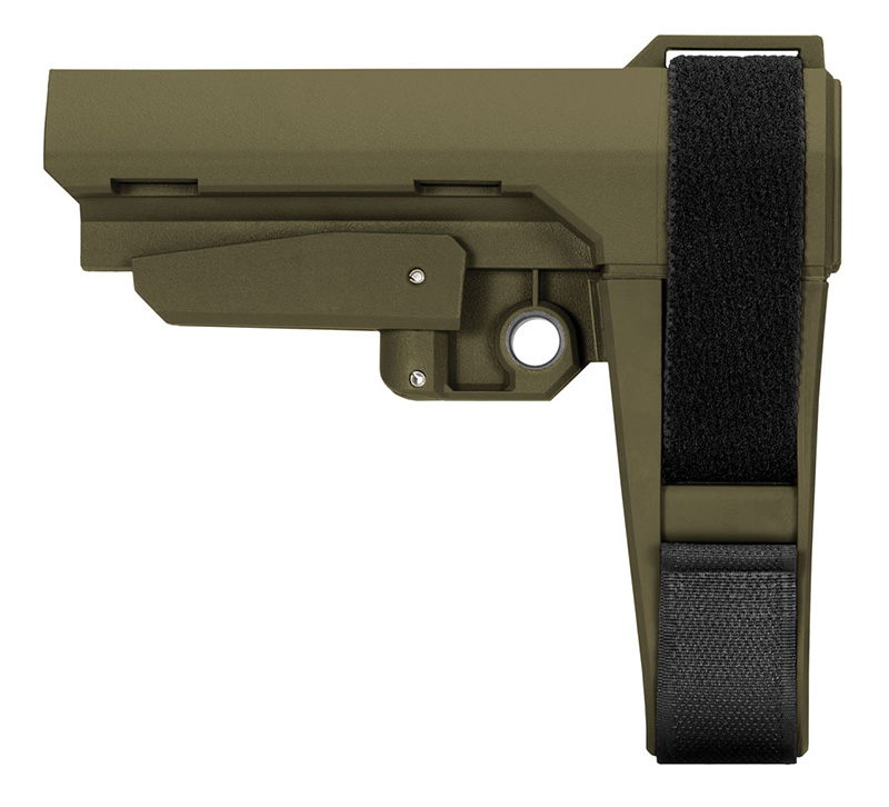 SB Tactical SBA3 OD GREEN, 5-POSITION ADJUSTABLE