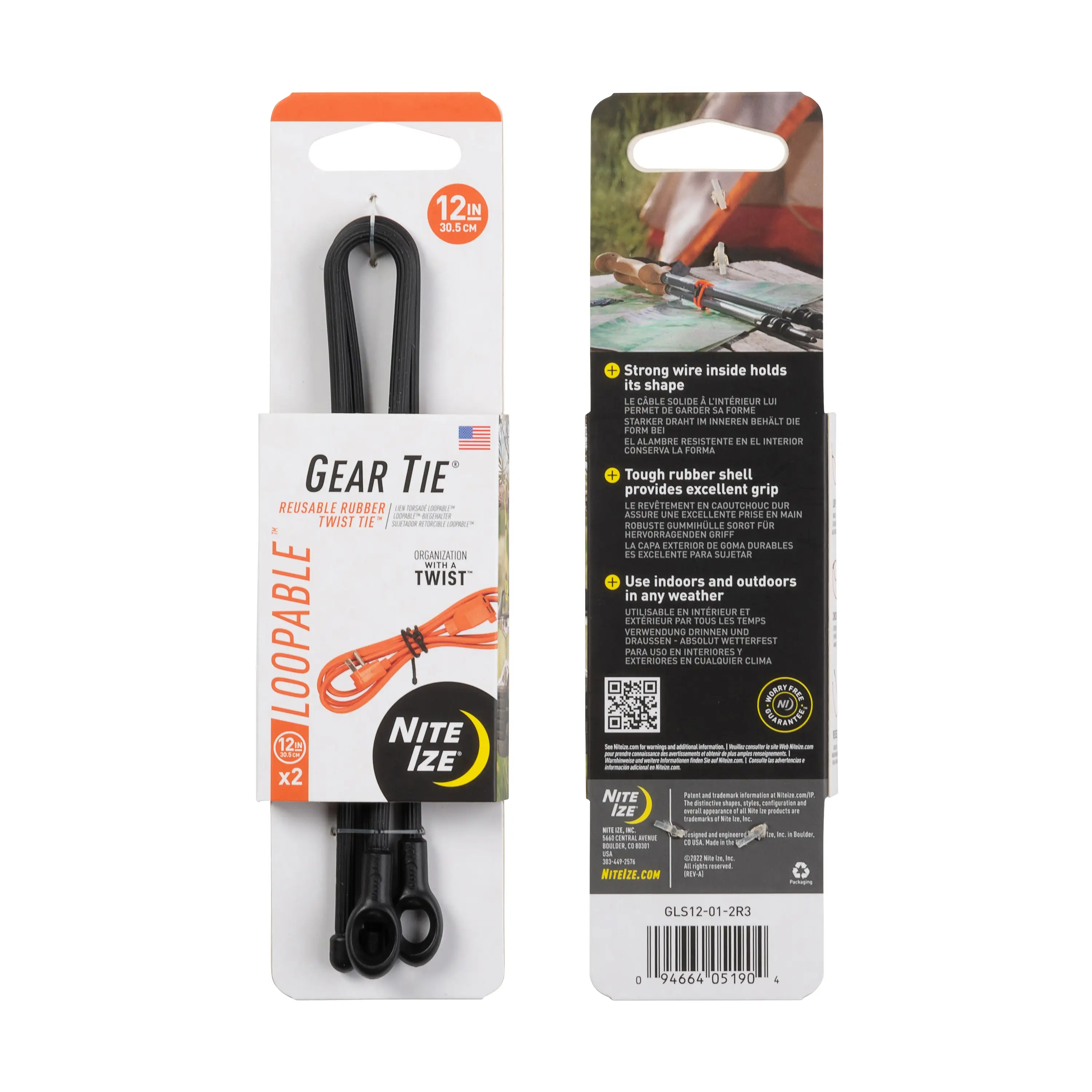 Nite-Ize Gear Tie Loopable Twist Tie - 2 Pack