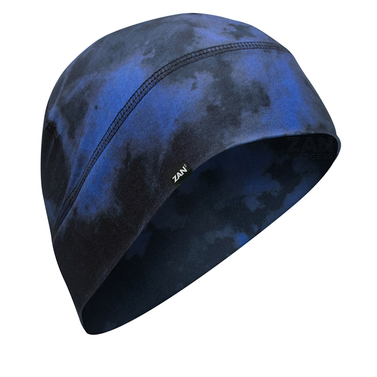 Zan Headgear Zan Helmet Liner/Beanie SportFlex Series Black & Blue Tie Dye