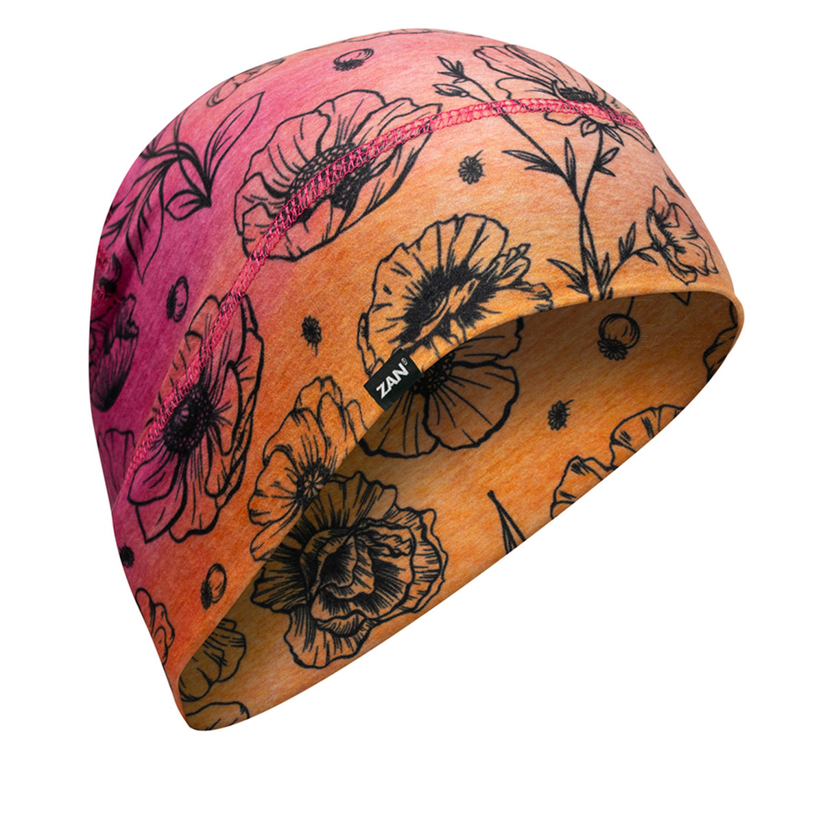 Zan Headgear Zan Helmet Liner/Beanie SportFlex Series Sunset Poppies