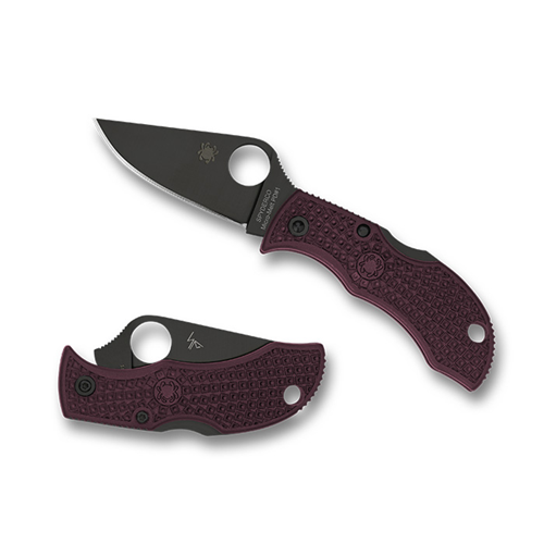 SPYDERCO SP Manbug Burgandy Lightweight CTS-PD#1 Black Blade PlainEdge