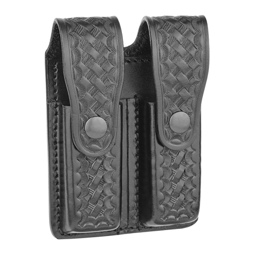 Dutyman Basketweave Leather Double Magazine Holder for 9MM