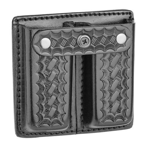Dutyman Basketweave Leather Double Magazine Holder for 9MM