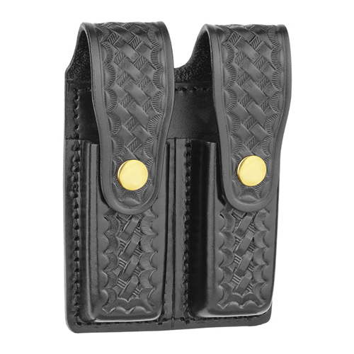 Dutyman Basketweave Leather Double Magazine Holder for 9MM