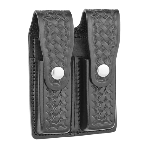 Dutyman Basketweave Leather Double Magazine Holder for 9MM