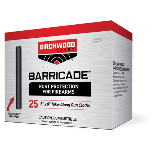Birchwood Casey Barricade Rust Protection Take-Alongs 25 Wipes