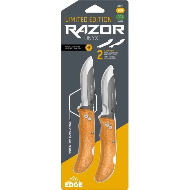 Outdoor Edge Outdoor Edge Razor Onyx 3 2-Pack W/ 2 Blades