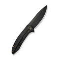We Knife WEKNIFE Acuminal Flipper Knife Black Titanium Handle (3.98 Black Stonewashed Vanax Blade) WE23070-1
