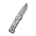 We Knife WEKNIFE Tyro Superlock Knife Gray Titanium Handle (2.91 Stonewashed CPM 20CV Blade) WE24001-2, With An Extra Pivot Screw