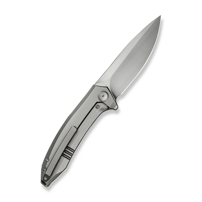 We Knife WEKNIFE Acuminal Flipper Knife Polished Bead Blasted Titanium Handle (3.98 Hand Rubbed Satin Vanax Blade) WE23070-2
