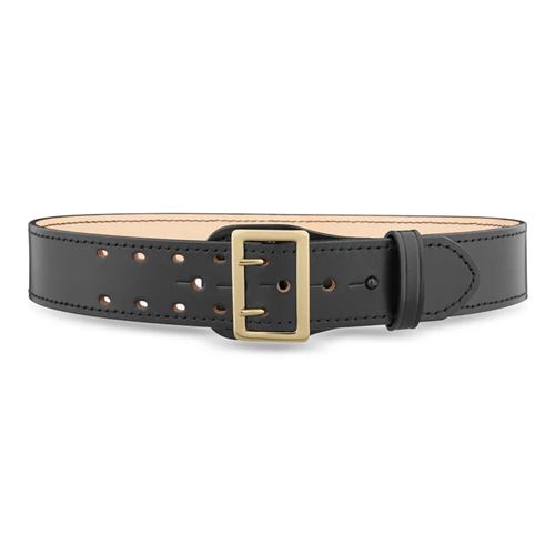 Dutyman 2-1/4 Plain Leather Sam Browne 2-Row Stitch Duty Belt with Solid Brass Gold Buckle - view 15