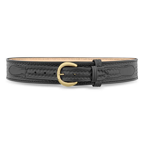 Dutyman 2-1/4 High-Gloss Leather River Belt with Solid Brass Nickel Buckle