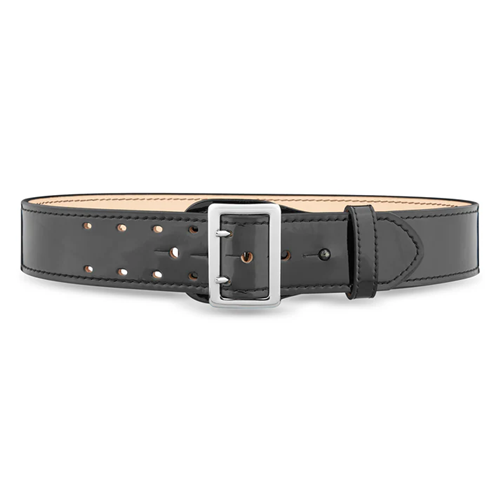 Dutyman 2-1/4 High-Gloss Leather Sam Browne 2-Row Stitch Duty Belt with Nickel Buckle