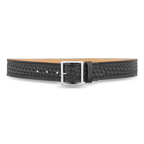 Dutyman 1-3/4 Basketweave Leather Garrison Belt with Gold Buckle