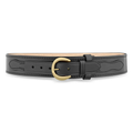 Dutyman 2-1/4 Plain Leather River Belt with Solid Brass Gold Buckle