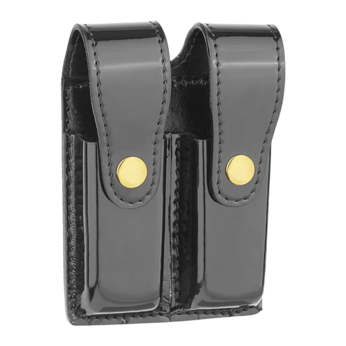 Dutyman Hi-Gloss Leather Double Magazine Holder for 9MM