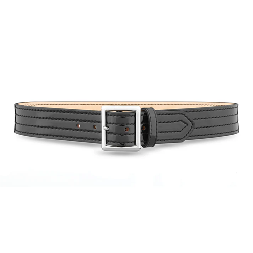 Dutyman 1-3/4 Hi-Gloss Leather 4 Row Stitch Garrison Belt w/ Solid Brass/Nickel