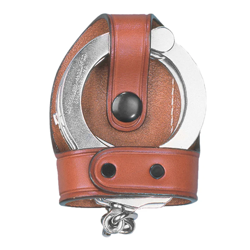 Dutyman Plain Brown Leather Bikini Cuff Case with Clip Back