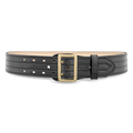 Dutyman 2-1/4 Hi-Gloss Leather Sam Brown 4 Row Stitch Duty Belt with Solid Brass Gold Buckle