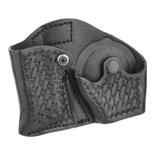 Dutyman Basketweave Leather Vertical Open Magazine/Cuff Combo Holder