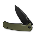 SENCUT Skarnax Flipper/Thumb Stud Folding Knife 3.79 Black 9Cr18MoV Drop Point Plain Edge Blade, OD Green G10 Handle