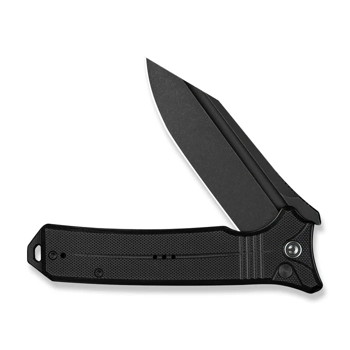 CIVIVI Knives CIVIVI Neurohaptic Flipper & Button Lock Knife Black G10 Handle (3.74 Black Stonewashed Nitro-V Blade) C23080-1