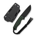 CIVIVI Knives CIVIVI Timberbark FIXED Green Canvas Micarta Handle (3.2 Black Stonewashed 14C28N Blade) C23094-3, With 1PC Black Lanyard, Black Kydex Sheath & T-Clip