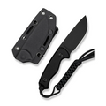 CIVIVI Knives CIVIVI Timberbark FIXED Black G10 Handle (3.2 Black Stonewashed 14C28N Blade) C23094-1, With 1PC Black Lanyard, Black Kydex Sheath & T-Clip
