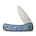 We Knife WEKNIFE Nightblade Crossbar Lock Knife Flamed Titanium Handle (2.98 Hand Rubbed Satin CPM 20CV Blade) WE22046-4