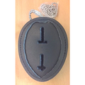 Boston Leather Oval Recessed Badge Holder with Clip
