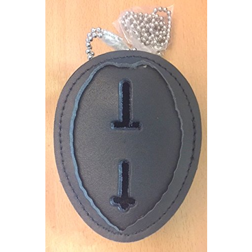 Boston Leather Oval Recessed Badge Holder with Clip
