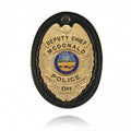 Boston Leather Oval Recessed Badge Holder with Clip