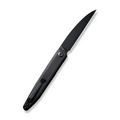 SENCUT Jubil Front Flipper Knife 2.95 Black D2 Wharncliffe Plain Edge Blade, Black G10 Handle