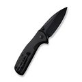 SENCUT ArcBlast Flipper/Thumb Stud Folding Knife 2.98 Black 9Cr18MoV Drop Point Plain Edge Blade, Black Aluminum Handle