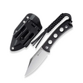 SENCUT Waxahachie Hunting Fixed Knife 3.70 9Cr18MoV Clip Point Plain Edge Blade, Black G10 Handle & Kydex Sheath