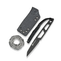SENCUT TEXO Fixed Blade Neck Knife 1.97 Black 9Cr18MoV Reverse Tanto Plain Edge Blade, Skeletonized Handle & Kydex Sheath