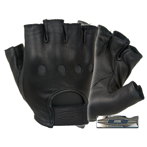 Damascus Half-Finger Leather Driving Gloves