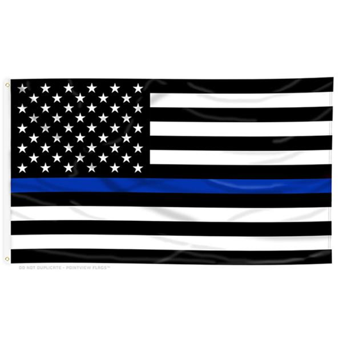 Thin Blue Line NYPD Flag - 3 x 5 Foot with Grommets