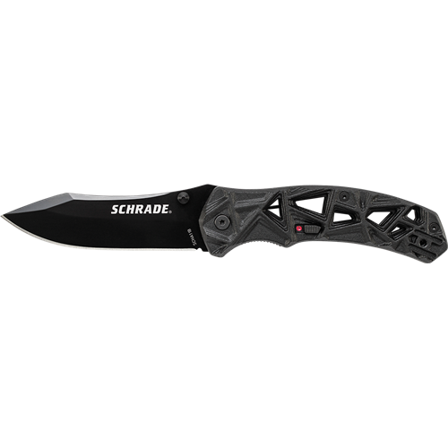 Schrade M.A.G.I.C.  inShizzle in Assisted Folder, AUS-8 Steel. Liner Lock, Finger Actuator, Thumb Studs.