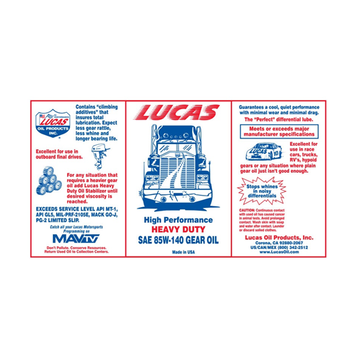 Lucas Oil Plus Heavy Duty 85W-140 Gear Oil